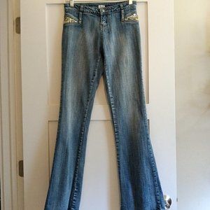 BUY 2 FOR $25!  Cache No Pocket Jeans with Silver Sequin Detailing